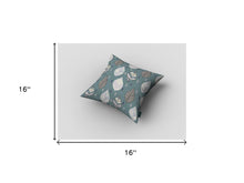 16” Pine Green Leaves Suede Decorative Throw Pillow