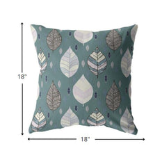 18” Pine Green Leaves Suede Decorative Throw Pillow