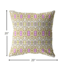 18” Yellow Lavender Geofloral Suede Throw Pillow