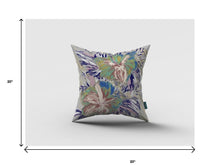 18” Lilac Green Hibiscus Suede Decorative Throw Pillow
