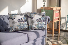 16” Gray White Butterfly Suede Throw Pillow