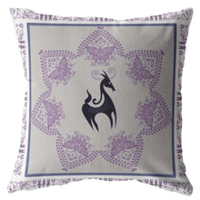 16” Gray Purple Horse Suede Throw Pillow