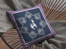 16” Navy Purple Horse Suede Throw Pillow