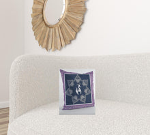 16” Navy Purple Horse Suede Throw Pillow