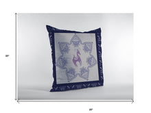 18” Gray Purple Horse SuedeThrow Pillow