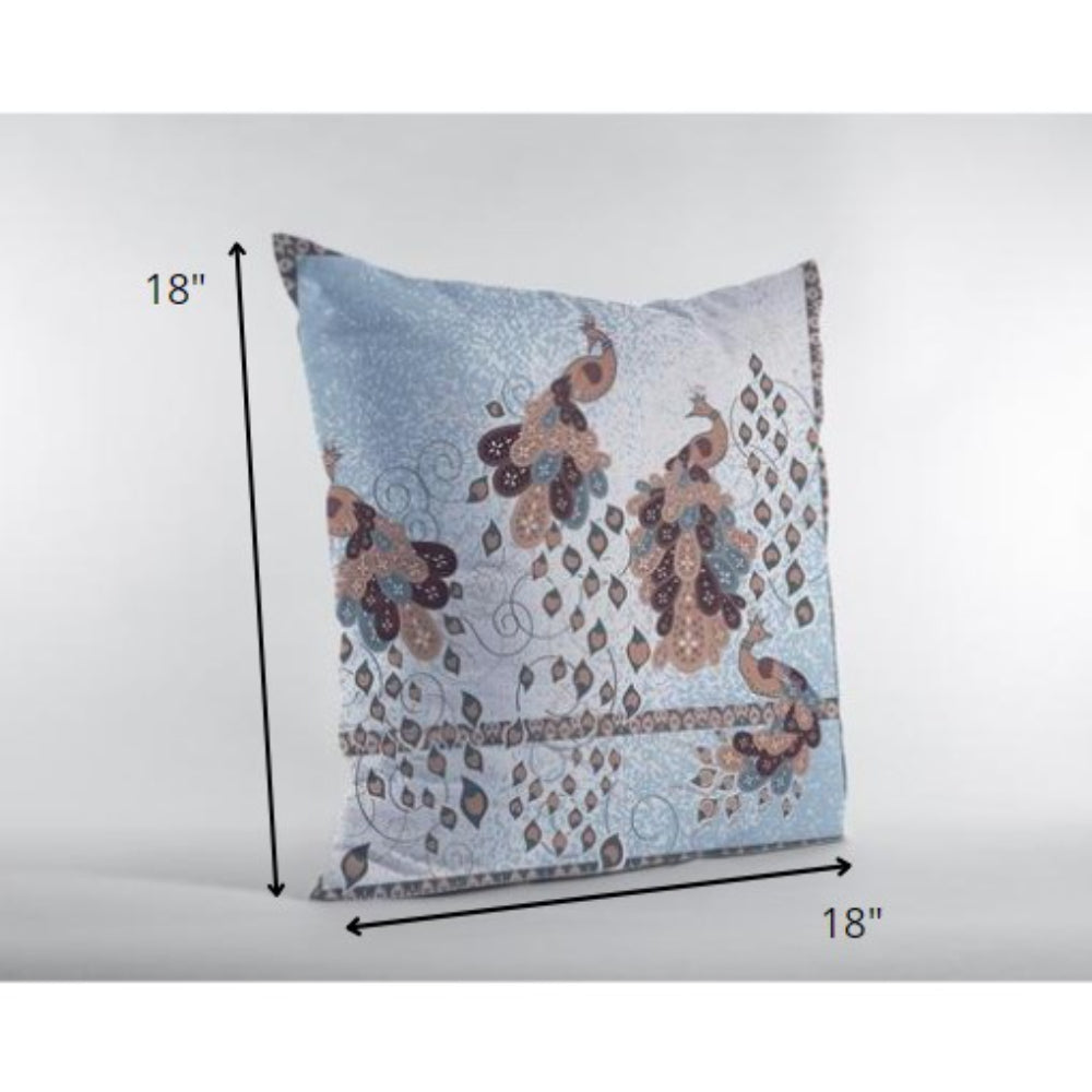 Cojín de gamuza de pájaro boho gris negro de 18 "