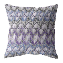 18” Purple Gray Hatch Decorative Suede Throw Pillow