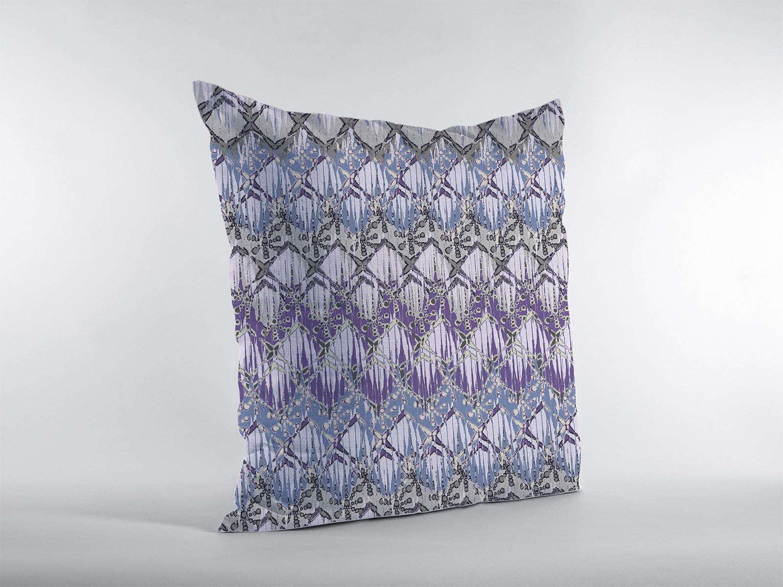 18” Purple Gray Hatch Decorative Suede Throw Pillow