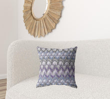 18” Purple Gray Hatch Decorative Suede Throw Pillow