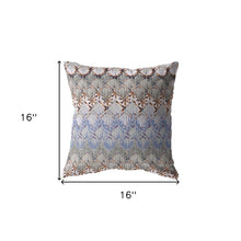 16” Orange Gray Hatch Decorative Suede Throw Pillow