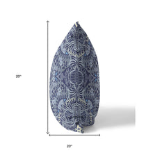 18” Indigo Boho Ornate Suede Throw Pillow