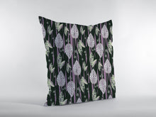 18” Black Purple Fall Leaves Suede Throw Pillow
