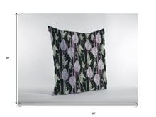 18” Black Purple Fall Leaves Suede Throw Pillow