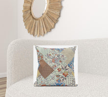 18 英寸橙黃色花卉拉鍊絨面革抱枕