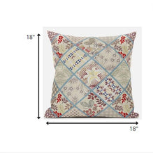 Cojín de gamuza parche rojo crema de 18 