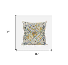 Cojín de gamuza con parche dorado de 16 