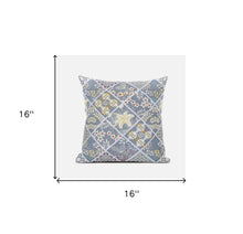 16” Gray Yellow Patch Suede Zippered Throw Pillow