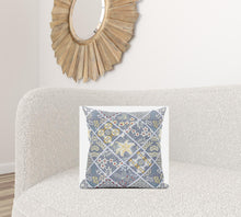 18” Gray Yellow Patch Suede Zippered Throw Pillow