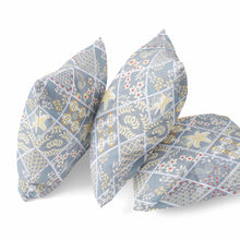 18” Gray Yellow Patch Suede Zippered Throw Pillow