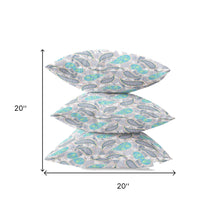 18” Gray Green Boho Paisley Zippered Suede Throw Pillow