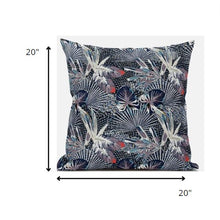 18” Purple Indigo Tropical Zippered Suede Throw Pillow