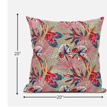 Cojín de gamuza tropical rojo dorado con cremallera de 18 