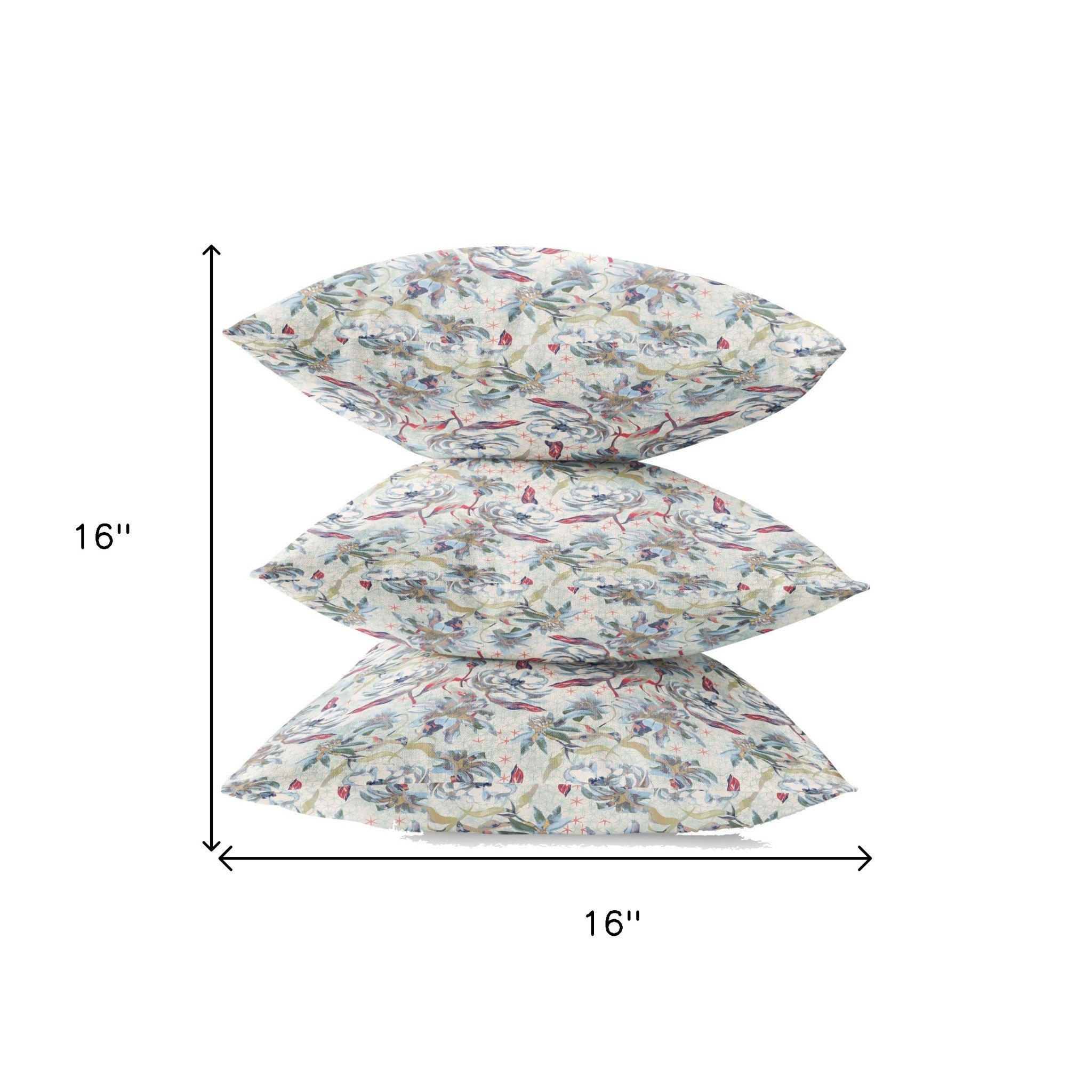 16" Light Green Gray Roses Zippered Suede Throw Pillow