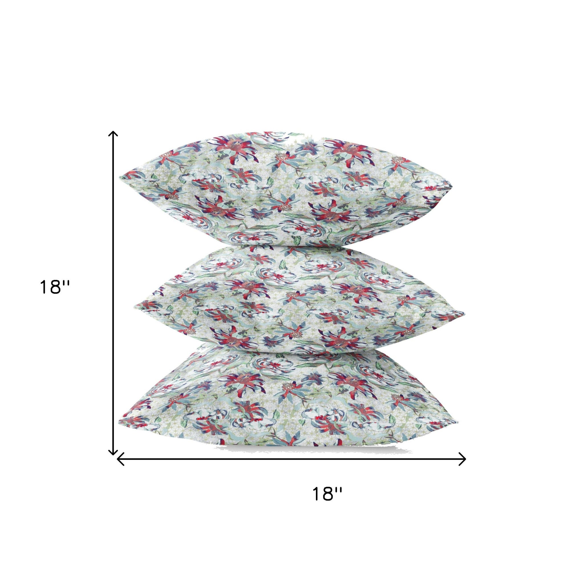 18" Light Green Magenta Roses Zippered Suede Throw Pillow