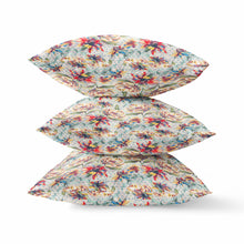 18” Red Yellow Roses Zippered Suede Throw Pillow