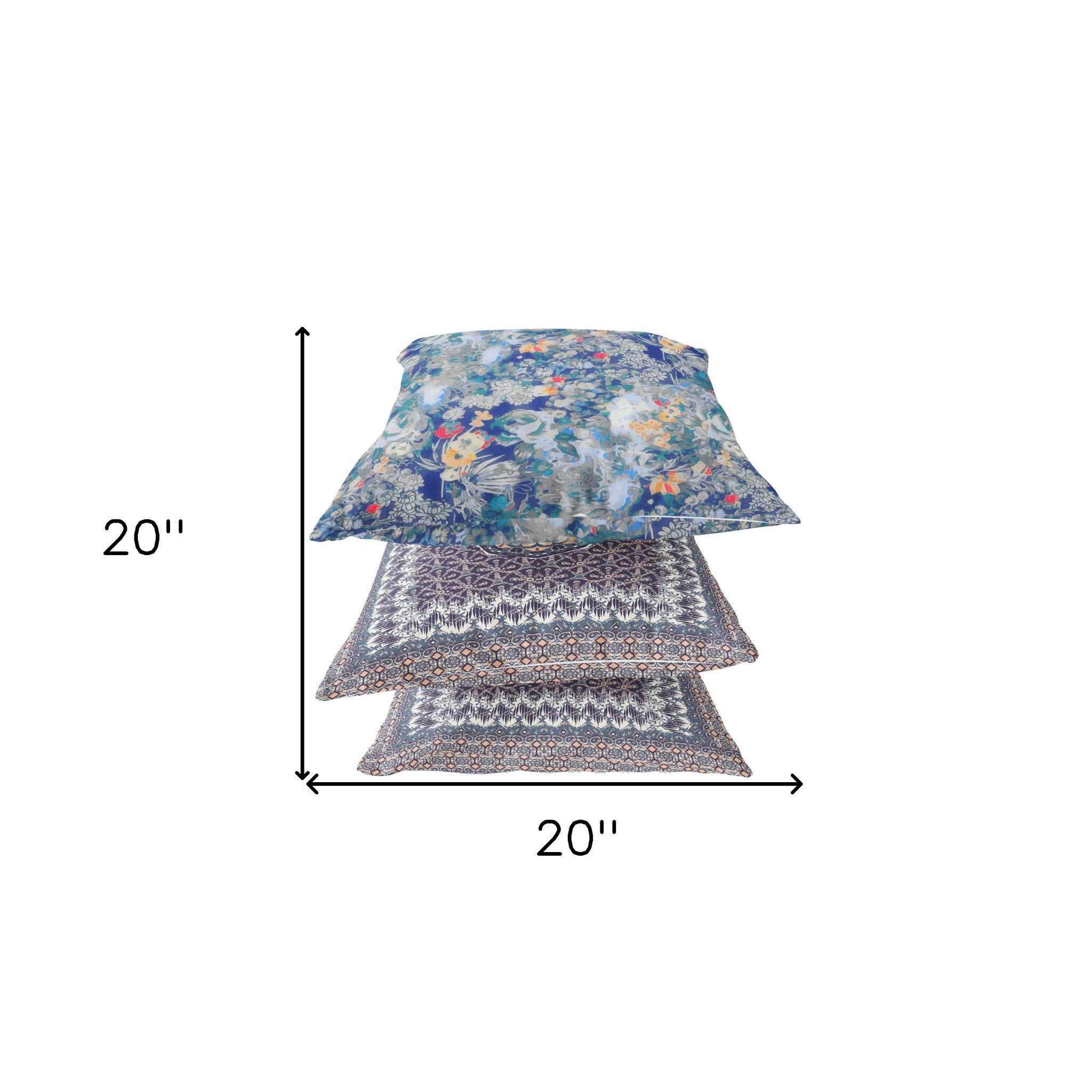 18" Blue Gray Springtime Zippered Suede Throw Pillow