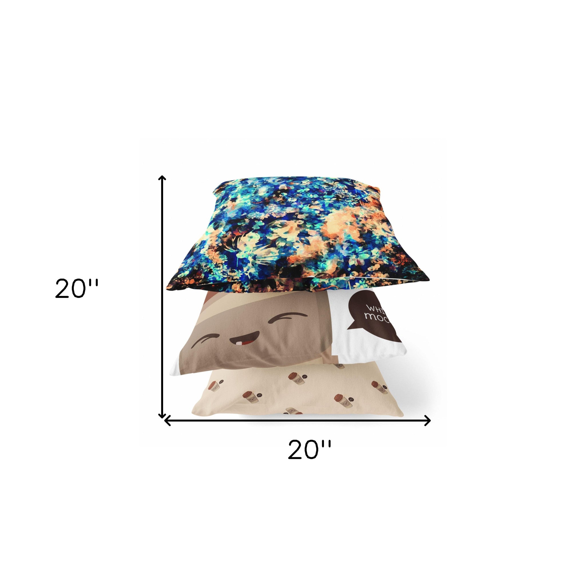 18" Orange Blue Springtime Zippered Suede Throw Pillow