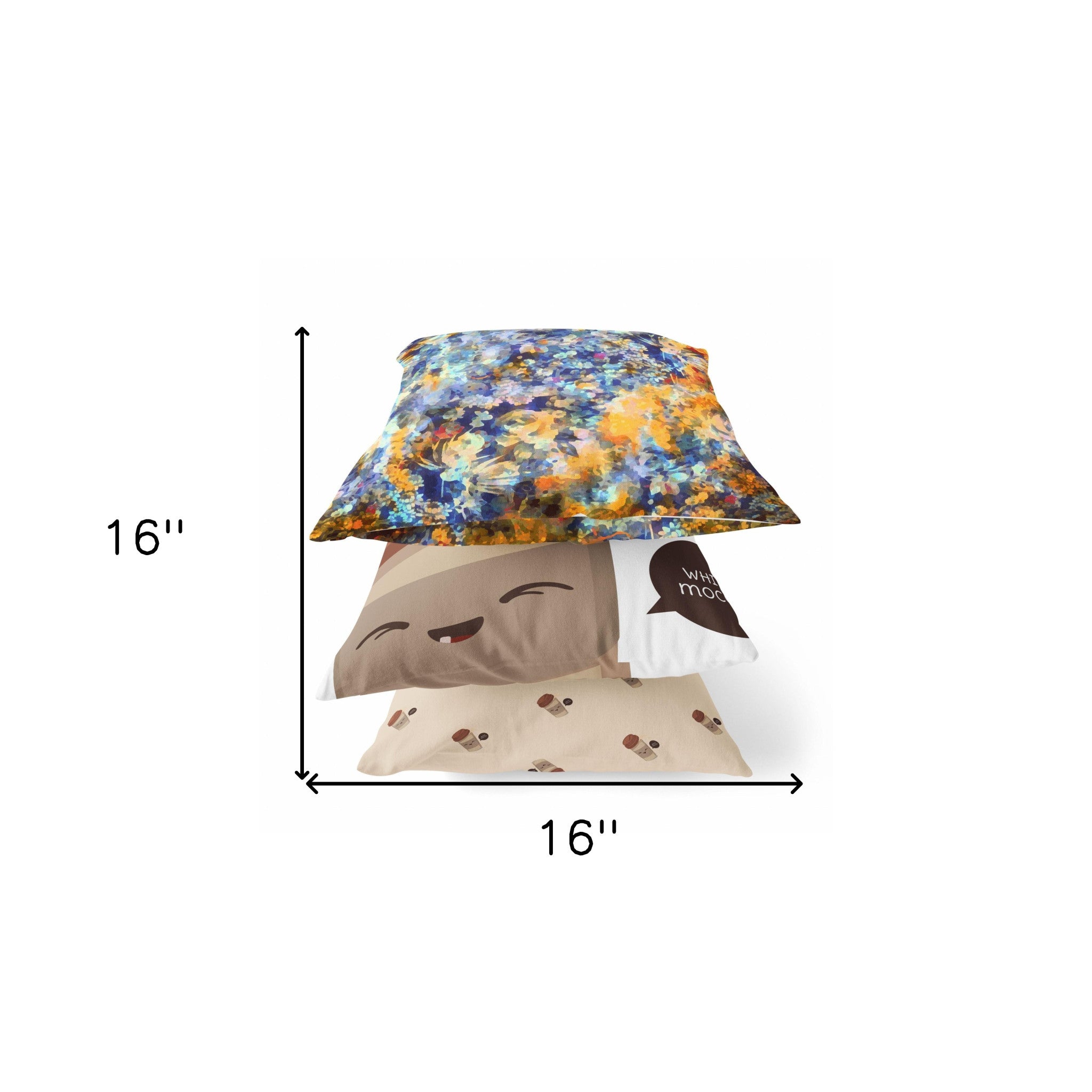 Cojín de gamuza con cremallera naranja índigo primavera de 16"