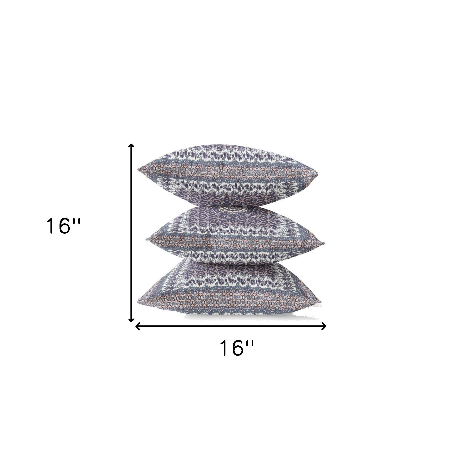 16” Gray Peach Holy Floral Zippered Suede Throw Pillow