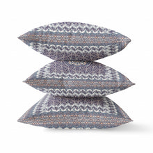 18” Gray Peach Holy Floral Zippered Suede Throw Pillow