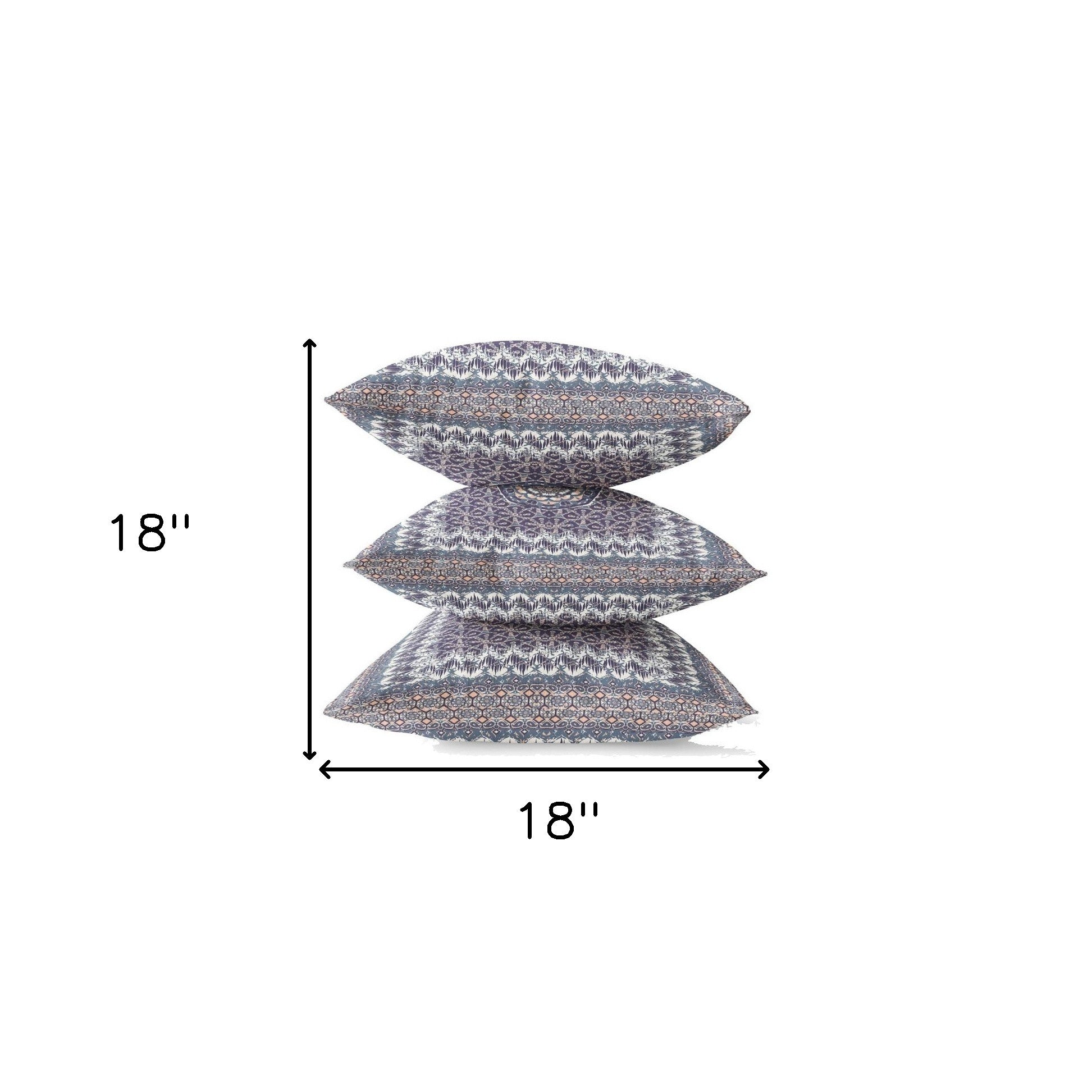 18” Gray Peach Holy Floral Zippered Suede Throw Pillow