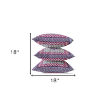 18” Magenta Indigo Holy Floral Zippered Suede Throw Pillow