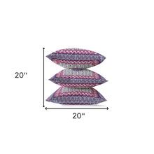 18” Magenta Indigo Holy Floral Zippered Suede Throw Pillow