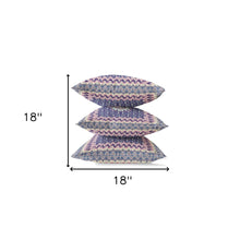 18” Pink Indigo Holy Floral Zippered Suede Throw Pillow