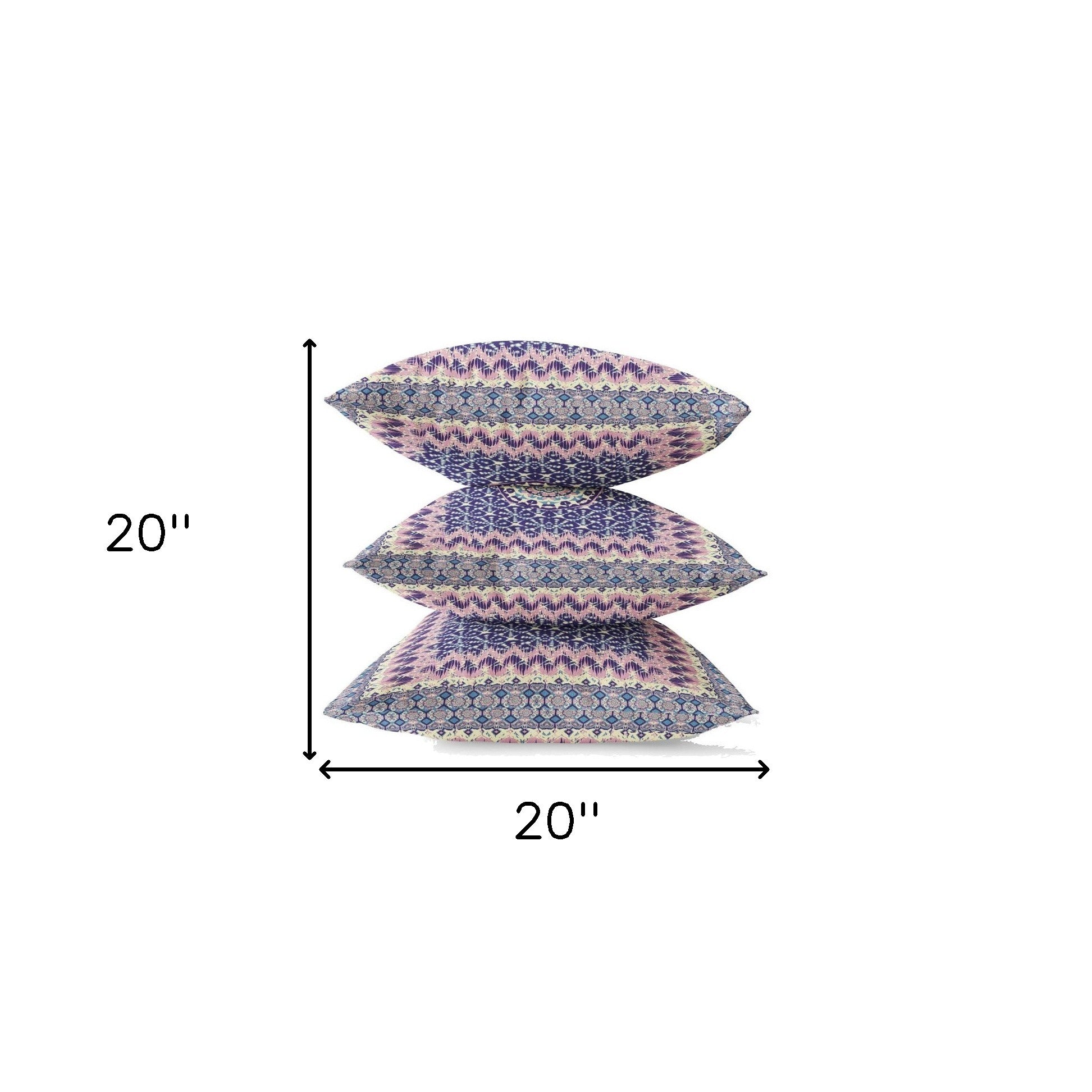 18” Pink Indigo Holy Floral Zippered Suede Throw Pillow