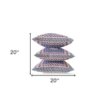 18” Pink Indigo Holy Floral Zippered Suede Throw Pillow