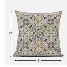 16” Gray Orange Paisley Zippered Suede Throw Pillow