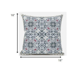 18” Powder Blue Paisley Zippered Suede Throw Pillow