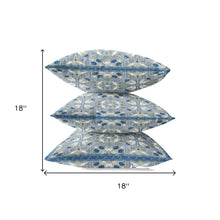 18” Gray Indigo Paisley Zippered Suede Throw Pillow