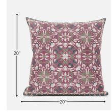 18” Magenta White Paisley Zippered Suede Throw Pillow