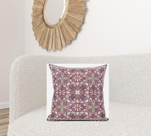 18” Magenta White Paisley Zippered Suede Throw Pillow