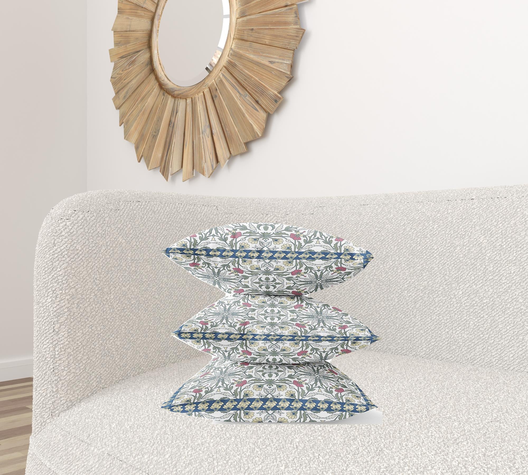 18” Pink Sage Paisley Zippered Suede Throw Pillow