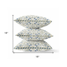 18” White Green Paisley Zippered Suede Throw Pillow