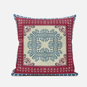 18" X 18" Blue Gray Geometric Zippered Suede Throw Pillow