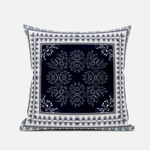 16" X 16" Light Green Blue Geometric Zippered Suede Throw Pillow