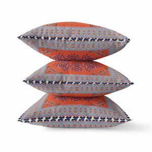 20" X 20" Blue Green Geometric Zippered Suede Throw Pillow